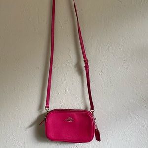 Coach Pebbled leather double zip crossbody bag